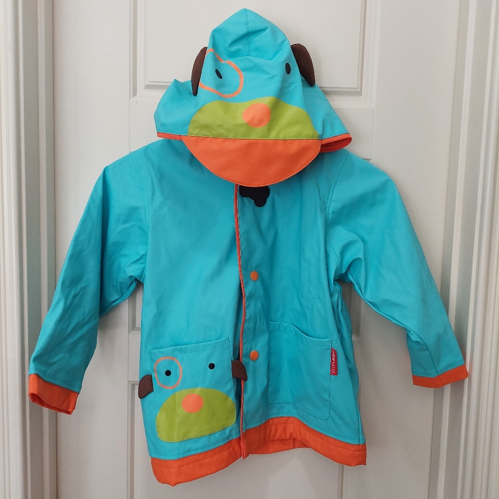 Skip Hop Puppy Dog Raincoat 3T 4T Toddler 3-4 Unisex Jacket Blue Orange